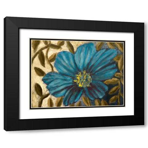 Simple Blue Garden I Black Modern Wood Framed Art Print with Double Matting by Johnson, Walt