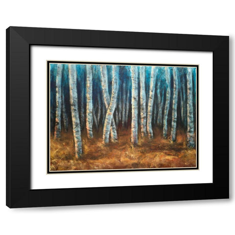 Moonlit Birchwood Black Modern Wood Framed Art Print with Double Matting by Johnson, Walt
