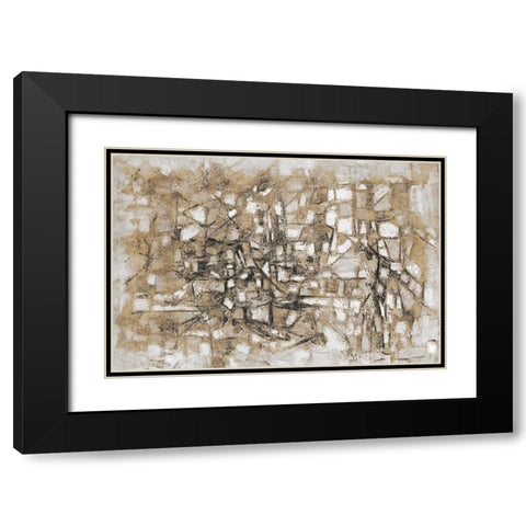 Sandy Cobblestone Black Modern Wood Framed Art Print with Double Matting by Johnson, Walt