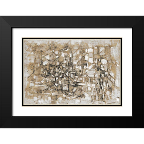 Sandy Cobblestone Black Modern Wood Framed Art Print with Double Matting by Johnson, Walt