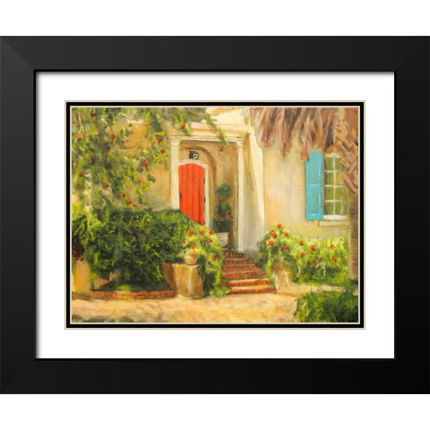 Front Garden Tuscan Dreams I Black Modern Wood Framed Art Print with Double Matting by Johnson, Walt