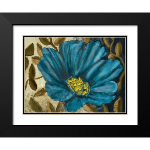 Simple Blue Garden II Black Modern Wood Framed Art Print with Double Matting by Johnson, Walt