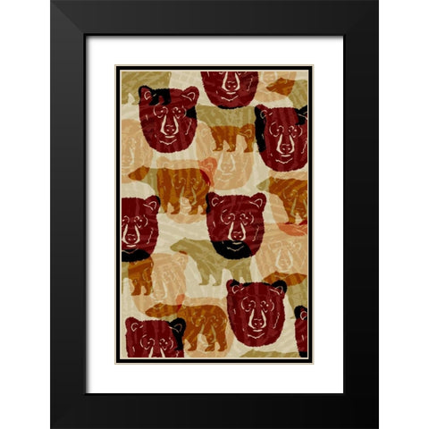 Nature Lodge Pattern I Black Modern Wood Framed Art Print with Double Matting by Biscardi, Nicholas