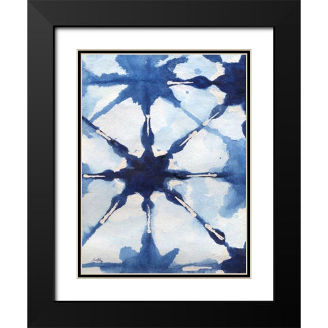 Shibori II Black Modern Wood Framed Art Print with Double Matting by Medley, Elizabeth