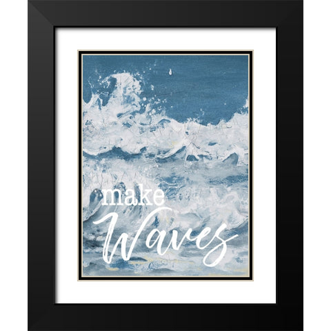 Make Waves Black Modern Wood Framed Art Print with Double Matting by Pinto, Patricia