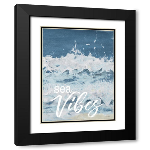 Sea Vibes Black Modern Wood Framed Art Print with Double Matting by Pinto, Patricia