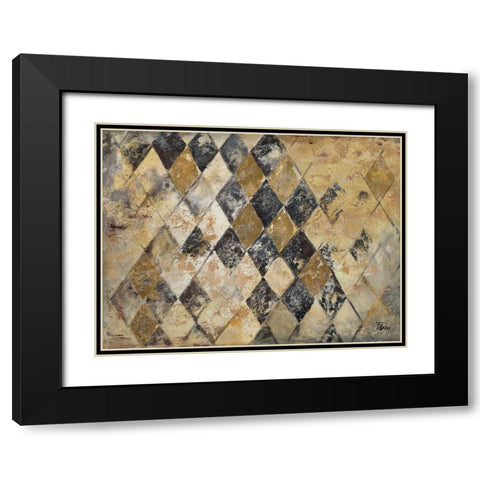 Harlequin Black Modern Wood Framed Art Print with Double Matting by Pinto, Patricia