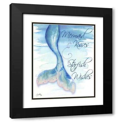 Mermaid Tail I (kisses and wishes) Black Modern Wood Framed Art Print with Double Matting by Medley, Elizabeth