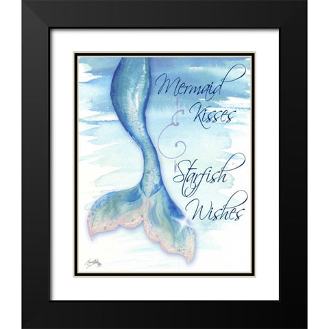 Mermaid Tail I (kisses and wishes) Black Modern Wood Framed Art Print with Double Matting by Medley, Elizabeth