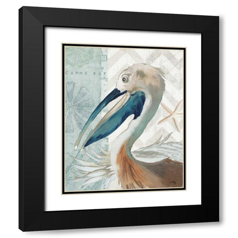 Nautical World I Black Modern Wood Framed Art Print with Double Matting by Medley, Elizabeth