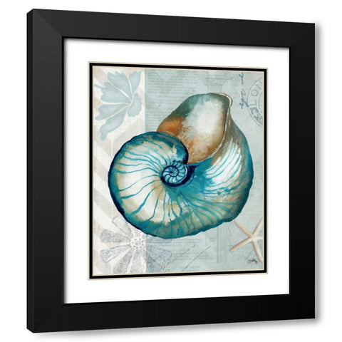 Nautical World III Black Modern Wood Framed Art Print with Double Matting by Medley, Elizabeth