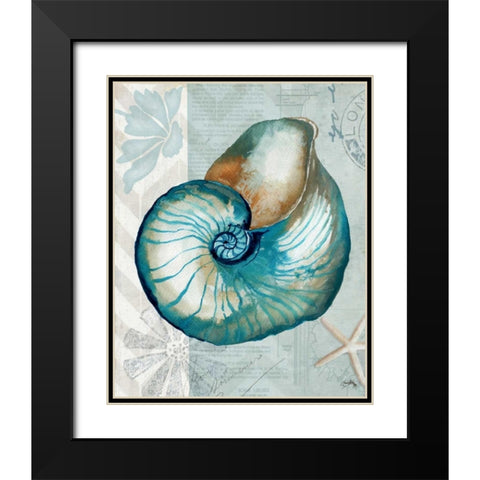 Nautical World III Black Modern Wood Framed Art Print with Double Matting by Medley, Elizabeth