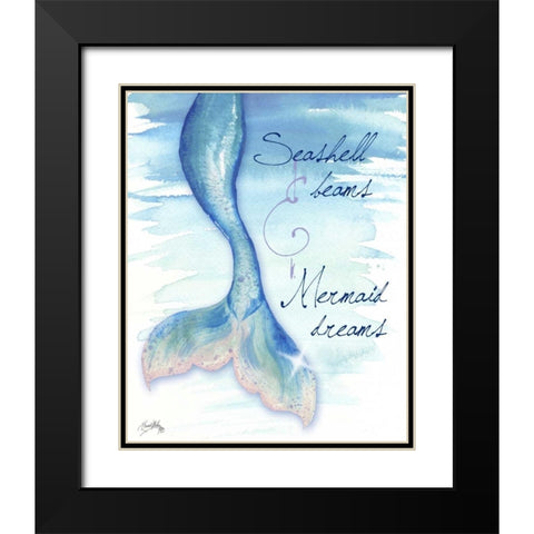 Mermaid Tail I Black Modern Wood Framed Art Print with Double Matting by Medley, Elizabeth