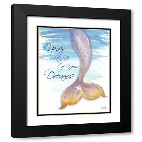 Mermaid Tail II (never let go of dreams) Black Modern Wood Framed Art Print with Double Matting by Medley, Elizabeth