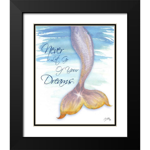 Mermaid Tail II (never let go of dreams) Black Modern Wood Framed Art Print with Double Matting by Medley, Elizabeth