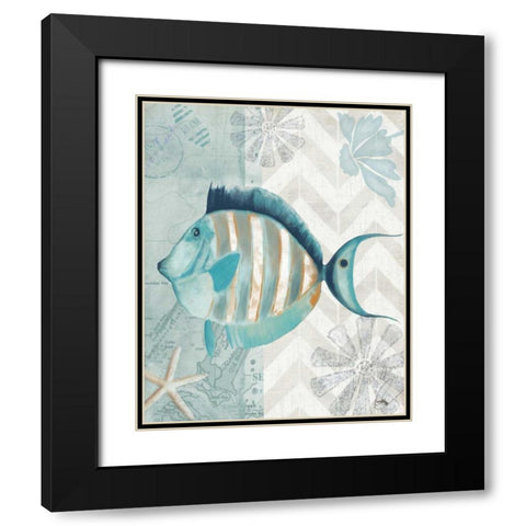 Nautical World VI Black Modern Wood Framed Art Print with Double Matting by Medley, Elizabeth