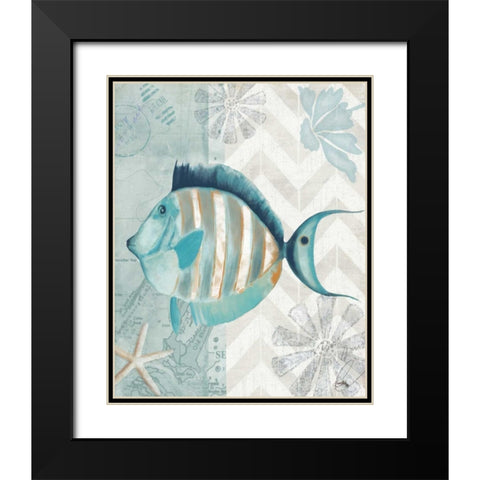 Nautical World VI Black Modern Wood Framed Art Print with Double Matting by Medley, Elizabeth