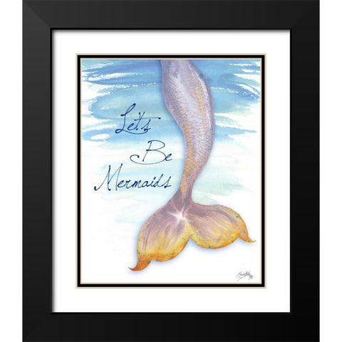 Mermaid Tail II Black Modern Wood Framed Art Print with Double Matting by Medley, Elizabeth