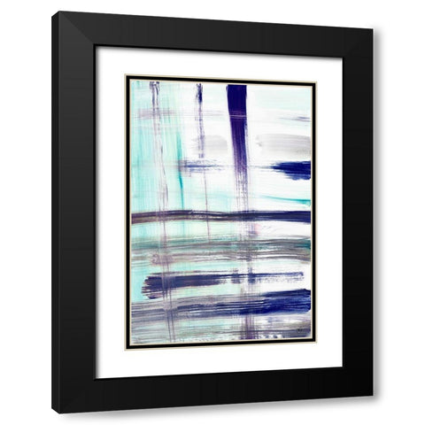 Stroke Pop Panel Black Modern Wood Framed Art Print with Double Matting by Papa, Kat