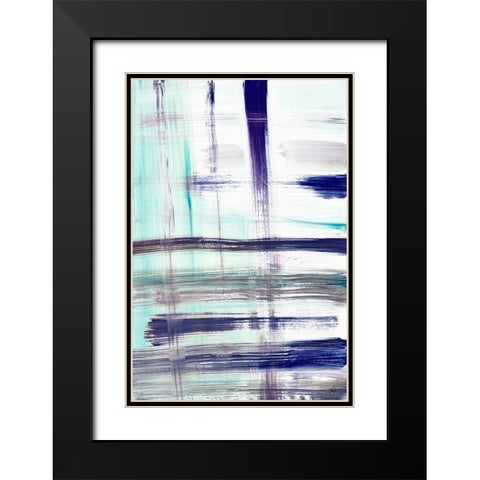 Stroke Pop Panel Black Modern Wood Framed Art Print with Double Matting by Papa, Kat
