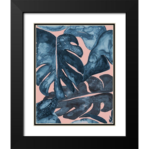 Palm Party I Black Modern Wood Framed Art Print with Double Matting by James, Nola