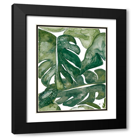 Green Plant Party I Black Modern Wood Framed Art Print with Double Matting by Papa, Kat