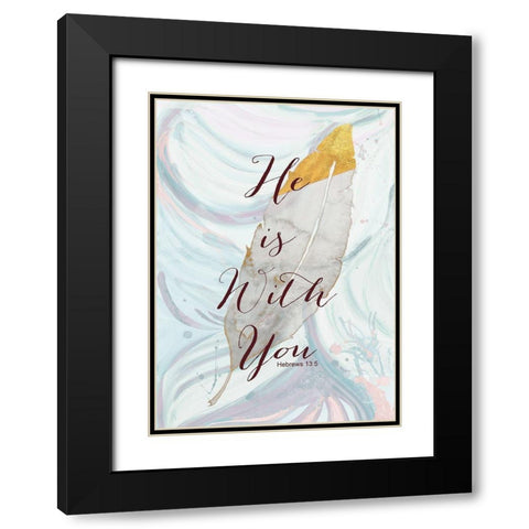 He is with You Black Modern Wood Framed Art Print with Double Matting by James, Nola