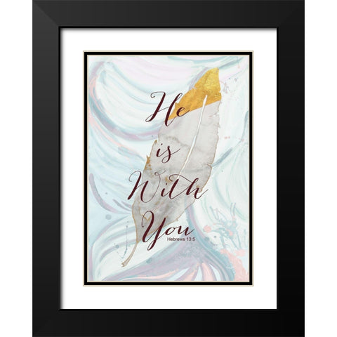 He is with You Black Modern Wood Framed Art Print with Double Matting by James, Nola