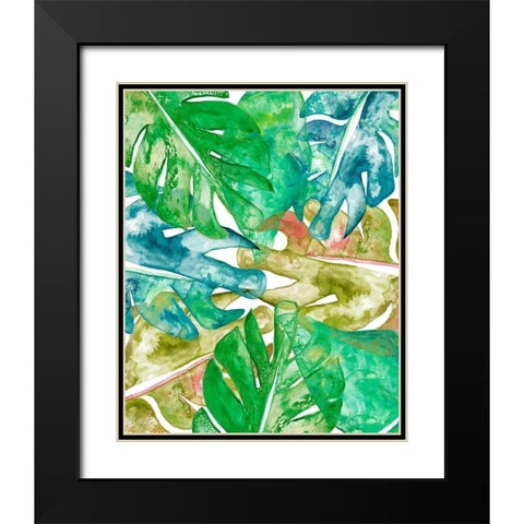 Bed of Leaves II Black Modern Wood Framed Art Print with Double Matting by James, Nola