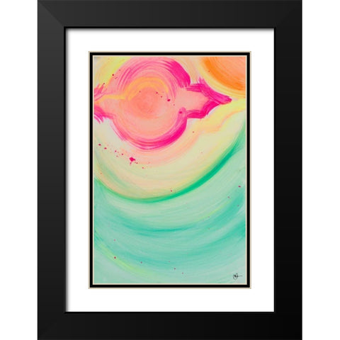 Colour Study IV Black Modern Wood Framed Art Print with Double Matting by Papa, Kat