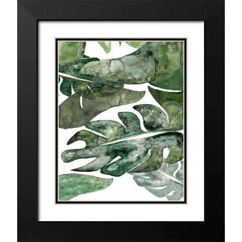 Green Plant Party II Black Modern Wood Framed Art Print with Double Matting by Papa, Kat