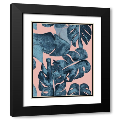 Palm Party II Black Modern Wood Framed Art Print with Double Matting by James, Nola