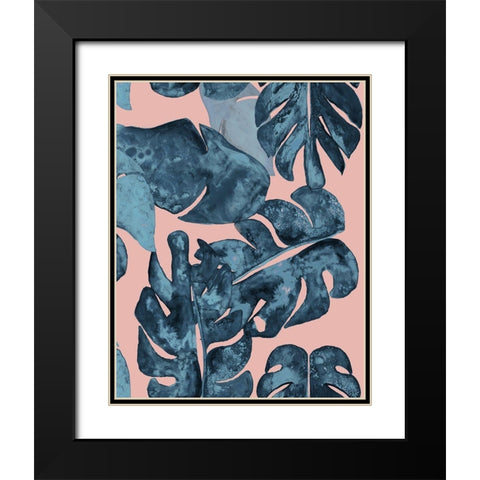 Palm Party II Black Modern Wood Framed Art Print with Double Matting by James, Nola