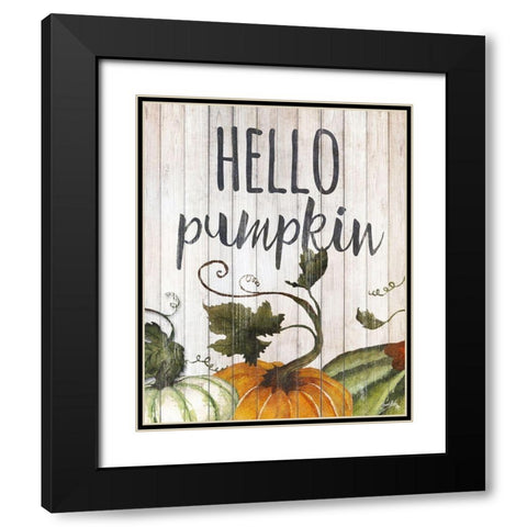Hello Autumn Gourds I Black Modern Wood Framed Art Print with Double Matting by Medley, Elizabeth