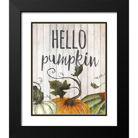 Hello Autumn Gourds I Black Modern Wood Framed Art Print with Double Matting by Medley, Elizabeth