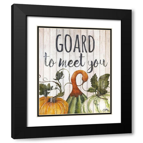 Hello Autumn Gourds II Black Modern Wood Framed Art Print with Double Matting by Medley, Elizabeth