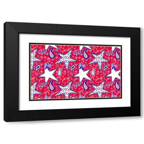 Patriotic Paisley II Black Modern Wood Framed Art Print with Double Matting by Metz, Andi