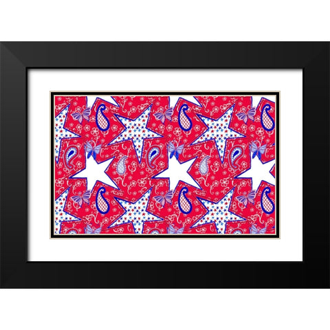 Patriotic Paisley II Black Modern Wood Framed Art Print with Double Matting by Metz, Andi