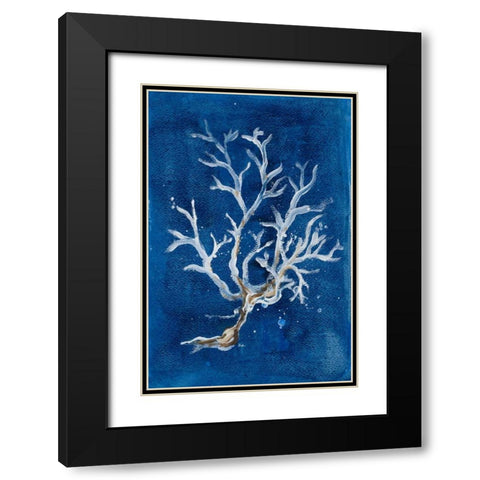 White Corals I Black Modern Wood Framed Art Print with Double Matting by Pinto, Patricia