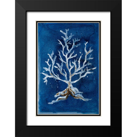 White Corals II Black Modern Wood Framed Art Print with Double Matting by Pinto, Patricia