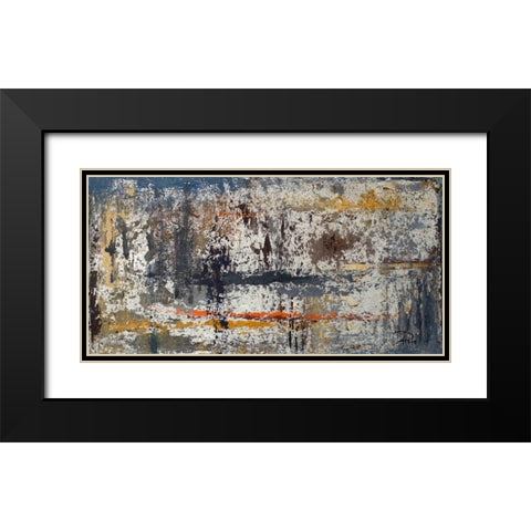 Rusted Black Modern Wood Framed Art Print with Double Matting by Pinto, Patricia