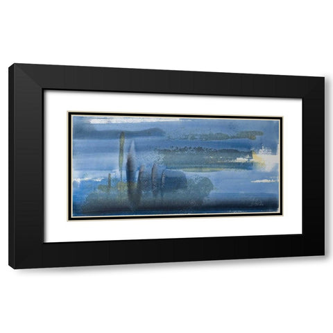 Water Blue Black Modern Wood Framed Art Print with Double Matting by Pinto, Patricia