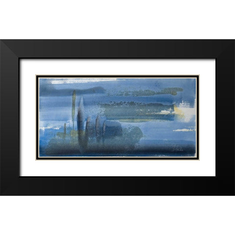 Water Blue Black Modern Wood Framed Art Print with Double Matting by Pinto, Patricia