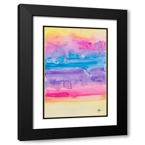 Color Party I Black Modern Wood Framed Art Print with Double Matting by Papa, Kat