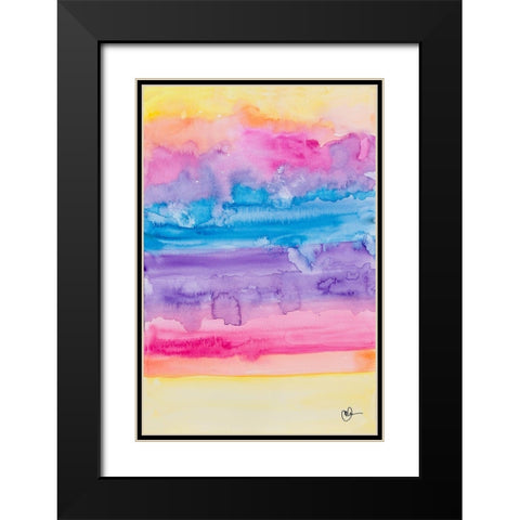 Color Party I Black Modern Wood Framed Art Print with Double Matting by Papa, Kat