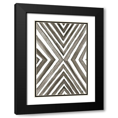 Angled Black and White Black Modern Wood Framed Art Print with Double Matting by Papa, Kat