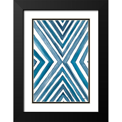 Angled Indigo Black Modern Wood Framed Art Print with Double Matting by Papa, Kat
