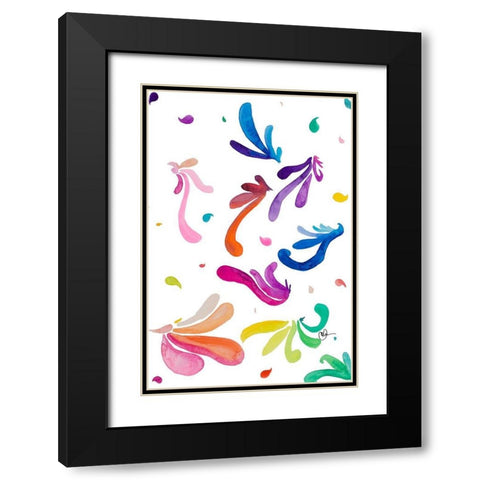 Color Party II Black Modern Wood Framed Art Print with Double Matting by Papa, Kat