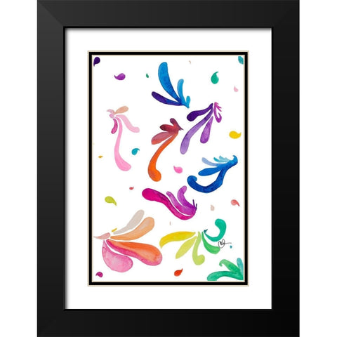 Color Party II Black Modern Wood Framed Art Print with Double Matting by Papa, Kat