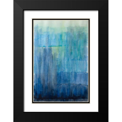 Blue Ice Black Modern Wood Framed Art Print with Double Matting by Pinto, Patricia